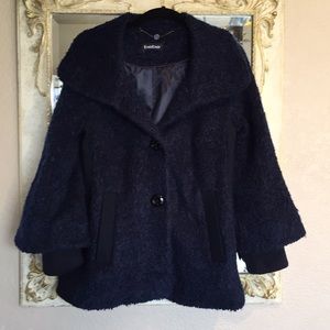 Bebe car coat. Navy blue wool blend. Size M
